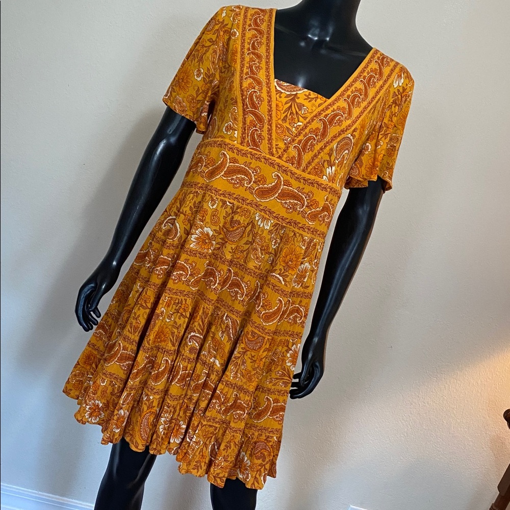 Bila Orange Floral Mini Dress